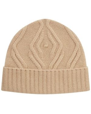 Loop Cashmere Neutrals Cable Beanie - Natural