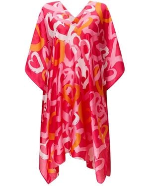 James Lakeland Heart Print Kaftan - Red