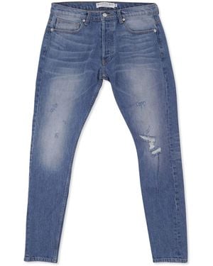 Bradford Row Neptune Distressed Slim Fit Tapered Jean - Blue