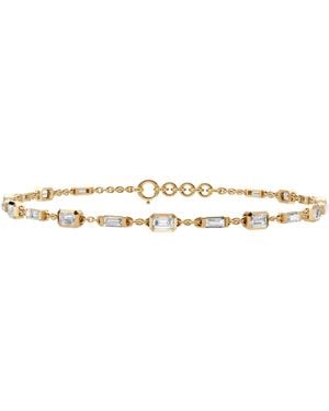 Aya Fine Jewelry Emerald And Baguette Cut Lab Diamond Tennis Bracelet - Brown