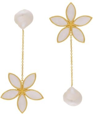 Lavani Jewels Lotus Earrings - White