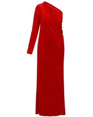 LIA ARAM Asymmetric Gown With Train - Red