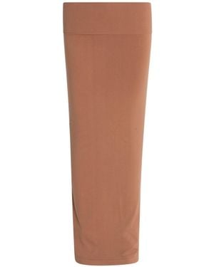 Circular Path Maxi Tube Skirt - Brown
