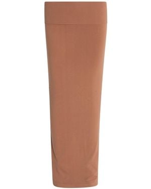 Circular Path Maxi Tube Skirt - Brown