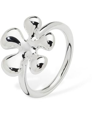 Lucy Quartermaine Solid Sterling Raised Splash Ring - Metallic