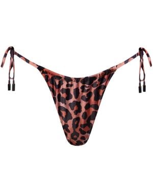 Playaluxe Waikiki Side-Tie Bikini Bottom Leopard - Red