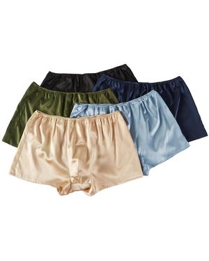 Soft Strokes Silk Set Of Five Pure Mulberry Silk Trunks - Blue