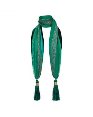 Beatrice von Tresckow Silk Mix Tassel Scarf - Green