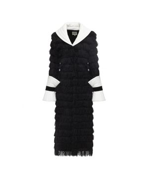 Julia Allert Textured Ankle-Length Cape-Style Trench - Black