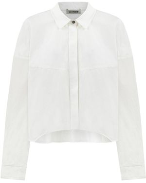 Nocturne Oversized Button-Up Shirt - White