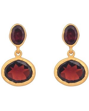 Opium Jewels Shakti Droplet Stud Earrings - Pink
