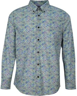 lords of harlech Morris Flower Field Shirt - Blue