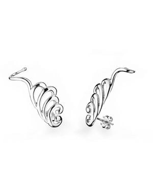Gold & Honey Angle Wings Ear Climbers - Metallic