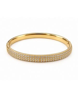 Nuvv Collection Crystal Pavé Bangle Bracelet Set - Metallic