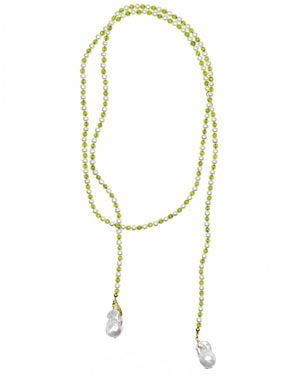Farra Pearl And Agate With Baroque Pearl Drops Open Ended Long Necklace - Metallic