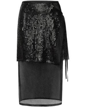 LAHIVE Twilight Double Layer Silk Skirt - Black