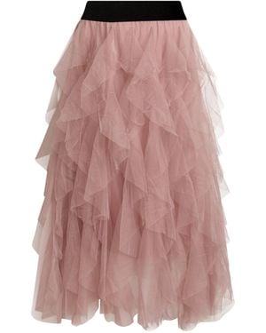 James Lakeland Tulle Ruffle Midi Skirt - Pink