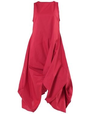 Metamorph Asymmetric Sleeveless Dress - Red
