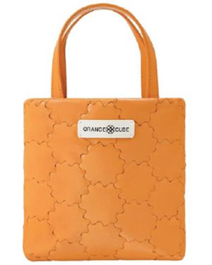 Orange Cube Mosaic Soft Tote - Orange
