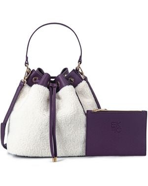 Mkf Collection - J'omor Saryn Faux Fur Bucket Bag & Set - Purple