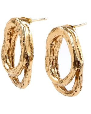 De Roms Molten Hoops Two Together Earrings - Metallic