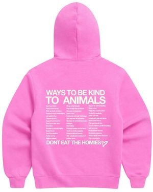 Dont Eat the Homies Ways To Be Kind To Animals Hoodie - Pink