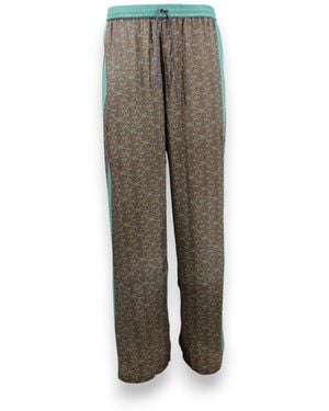 Monzlapur New York Paisley Motif Pant With Stripe- Mint - Grey