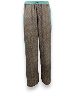 Monzlapur New York Paisley Motif Pant With Stripe- Mint - Gray