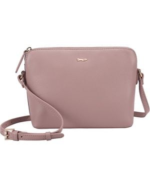 Paul Costelloe Lenya Leather Crossbody Bag - Pink