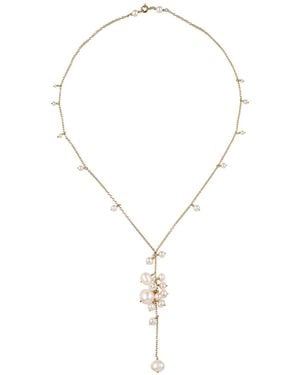 Corina Mardari Jewelry Lariat Pearl Filled Handmade Necklace - Metallic