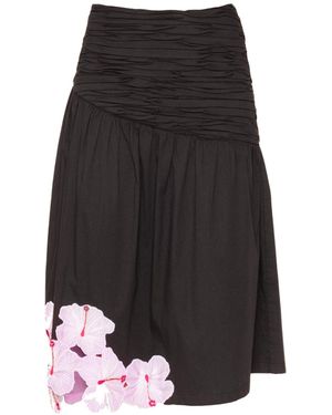 Ashaki The Prana Bloom Cotton Skirt - Black