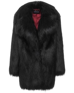 Serotoninn Oversized Faux Fur Coat - Black
