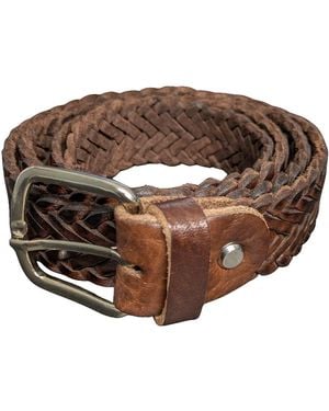Berber Leather Braided Leather Belt - Brown