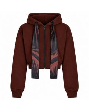 ROSIE BILLINGTON Safari Scarf Cropped Hoodie - Brown