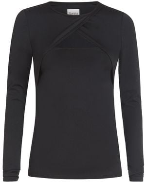 Bennu Long Sleeve Twist Top - Black