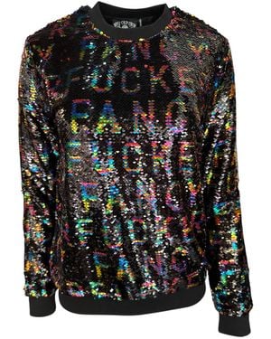 Any Old Iron Reversible Sequin Fancy Fucker Sweatshirt - Black