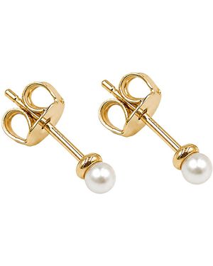 Cier Pearl Stud Earrings - Metallic
