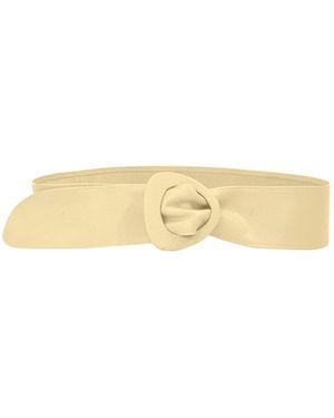 BeltBe Wide Triangle Buckle Belt - Natural