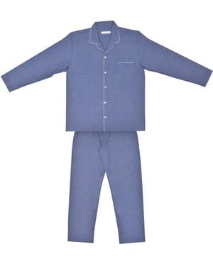 Bown of London Ladies Pajamas Brushed Cotton - Blue