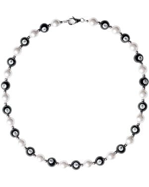 WHYAT Hand-Painted Pool-Ball Pearl Necklace - Metallic