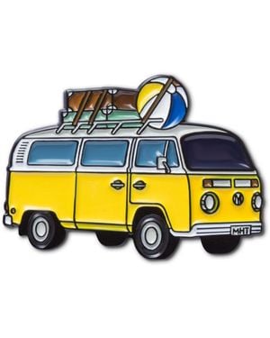 Make Heads Turn Enamel Pin Road Trip Van - Yellow