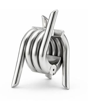 Born in Exile Statement Barbwire Brass Ear Cuff Half Opening - White