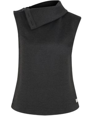 NAZLI CEREN Geena Sleevess Roll-Neck Top - Blue