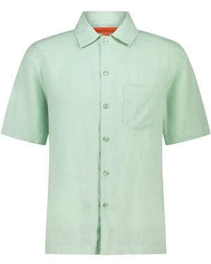 Maison Tangerine Mint Linen Short Sleeve Shirt For - Green