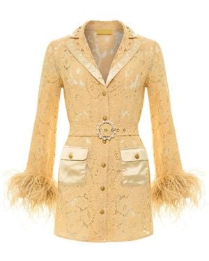 Cioccolato Couture Neutrals Isabella Lace Dress Nude - Metallic