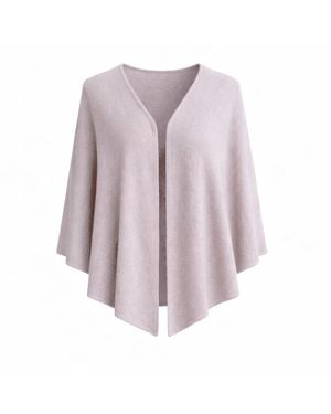 Fiora Muse Open Front Cashmere Poncho - Purple