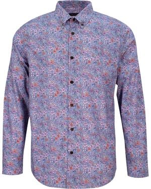 lords of harlech Morris Flower Field Shirt - Blue