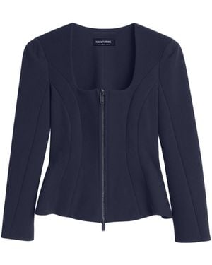 Nocturne Zip-Front Structured Top - Blue