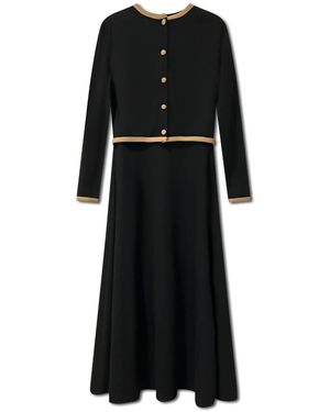 Roch Perel Neutrals Contrast Ribbed Cardi-Dress - Black
