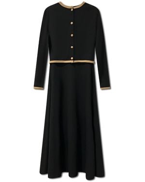 Roch Perel Neutrals Contrast Ribbed Cardi-Dress - Black